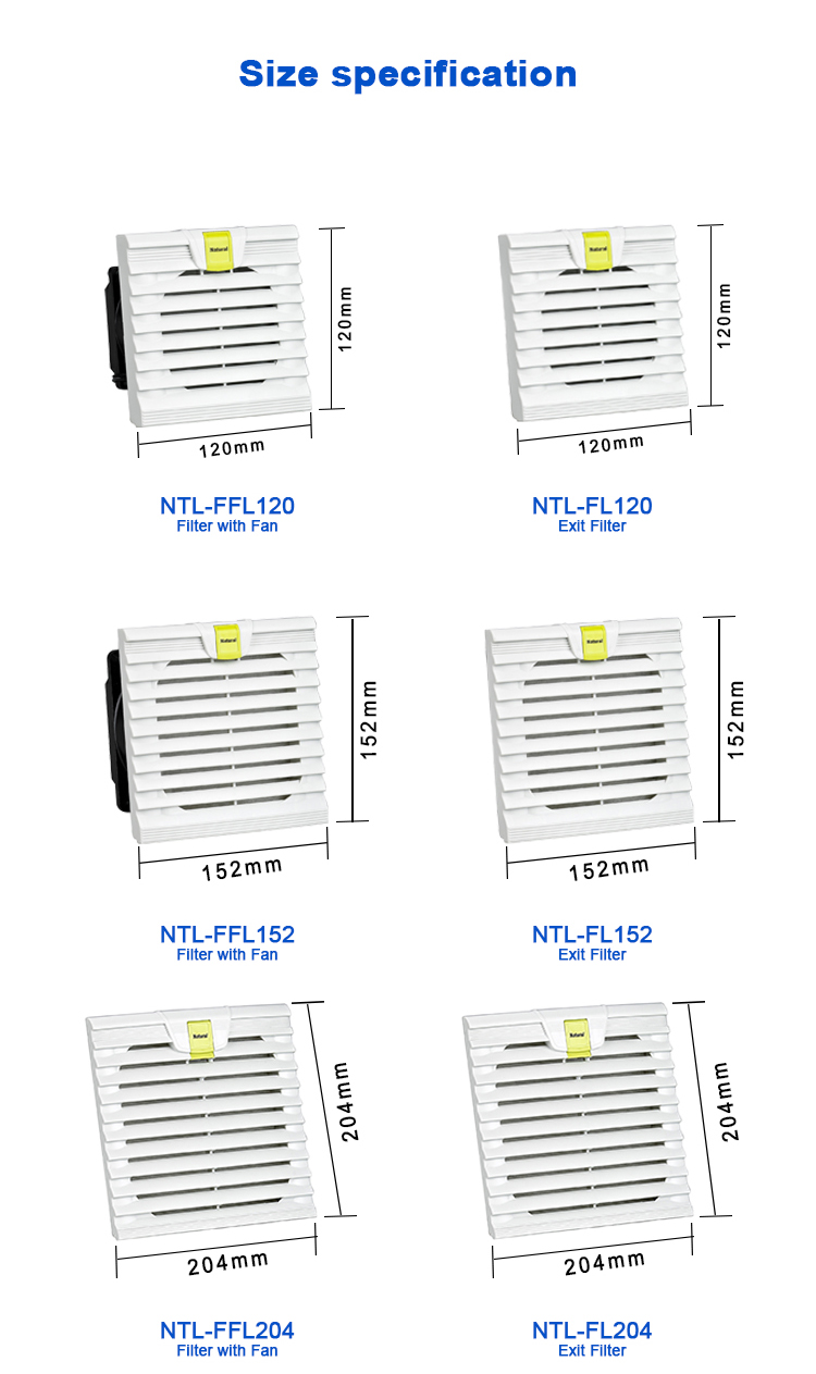 NTL-FL120 Tipo de bloqueio de filtro de saída, tamanho de co